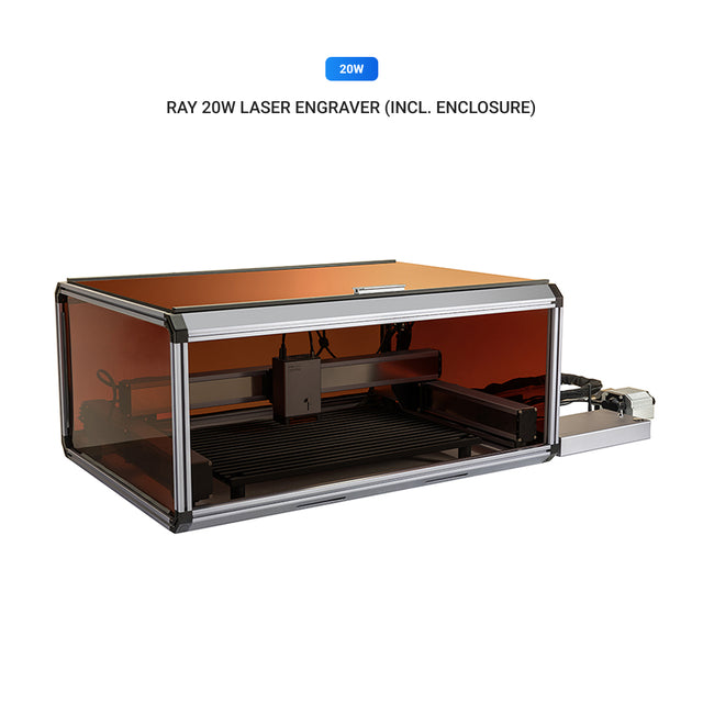 Snapmaker Ray 20W Laser Engraver & Cutter with enclosure, showcasing its industrial-grade components.