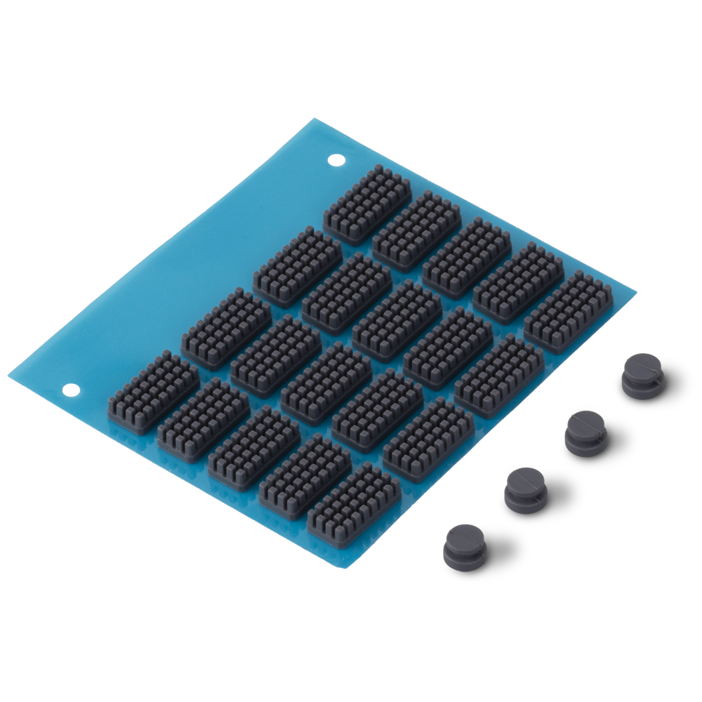 Macro detail of a heat-resistant silicone cleaning pad from the Snapmaker U1 nozzle cleaning kit for wiping print bed residue.