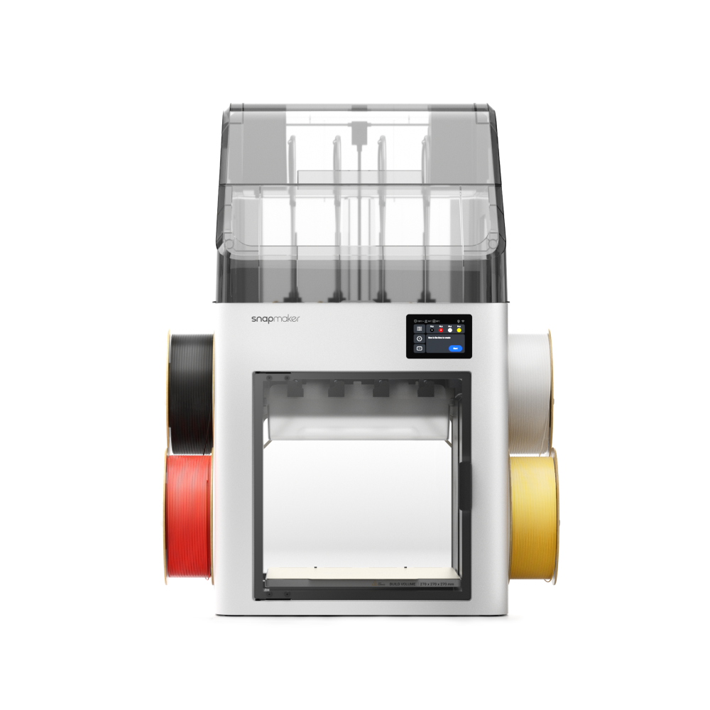 Top Cover for Snapmaker U1 installed, demonstrating controlled chamber temperature and filtration system in action.