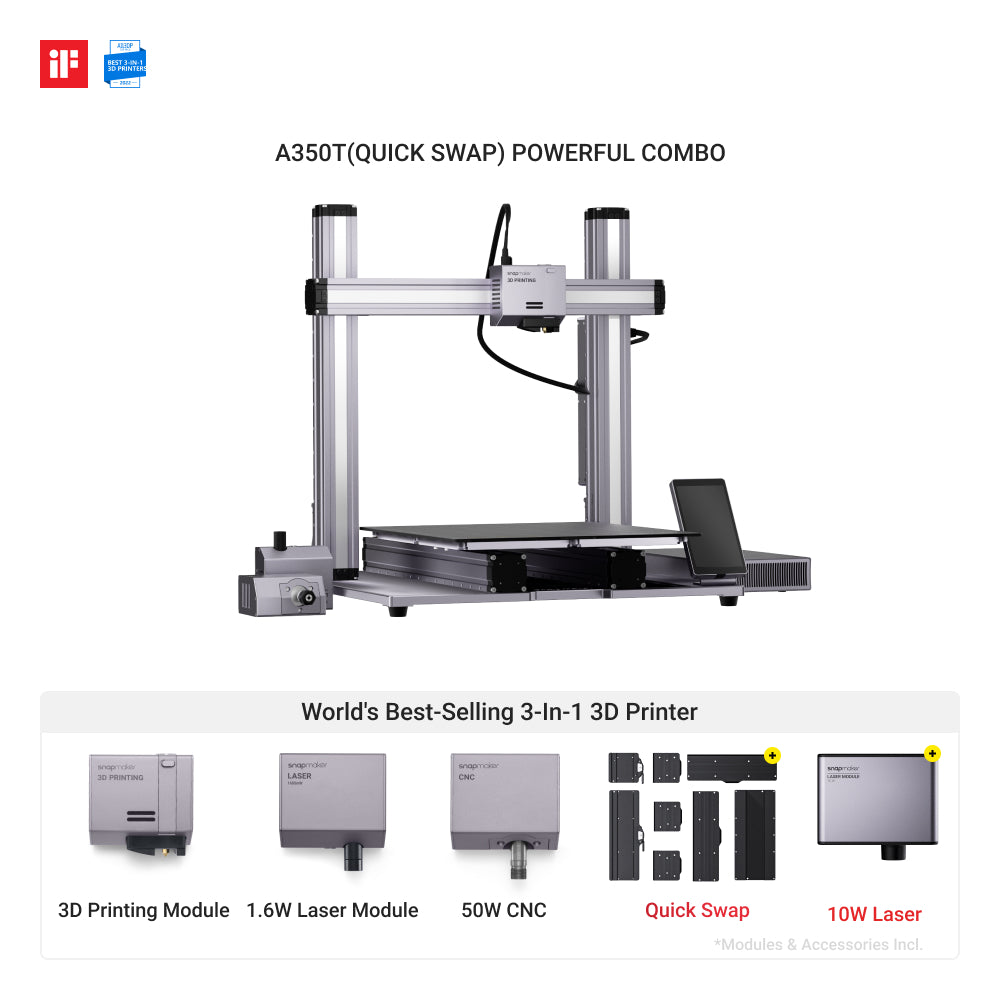 Snapmaker 2.0 Modular 3-in-1 3D Printer A350T