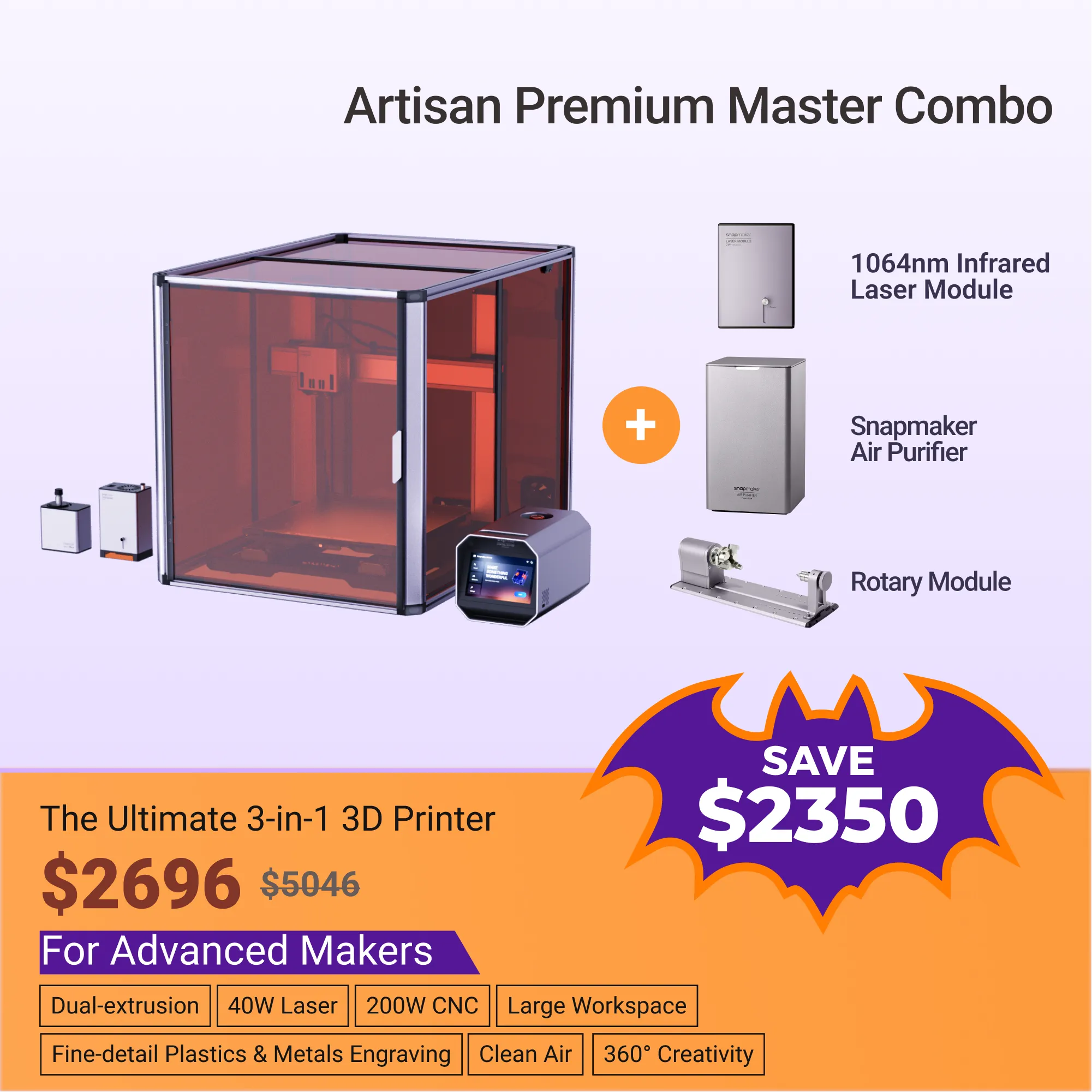 Snapmaker Artisan 3-in-1 3D Printer