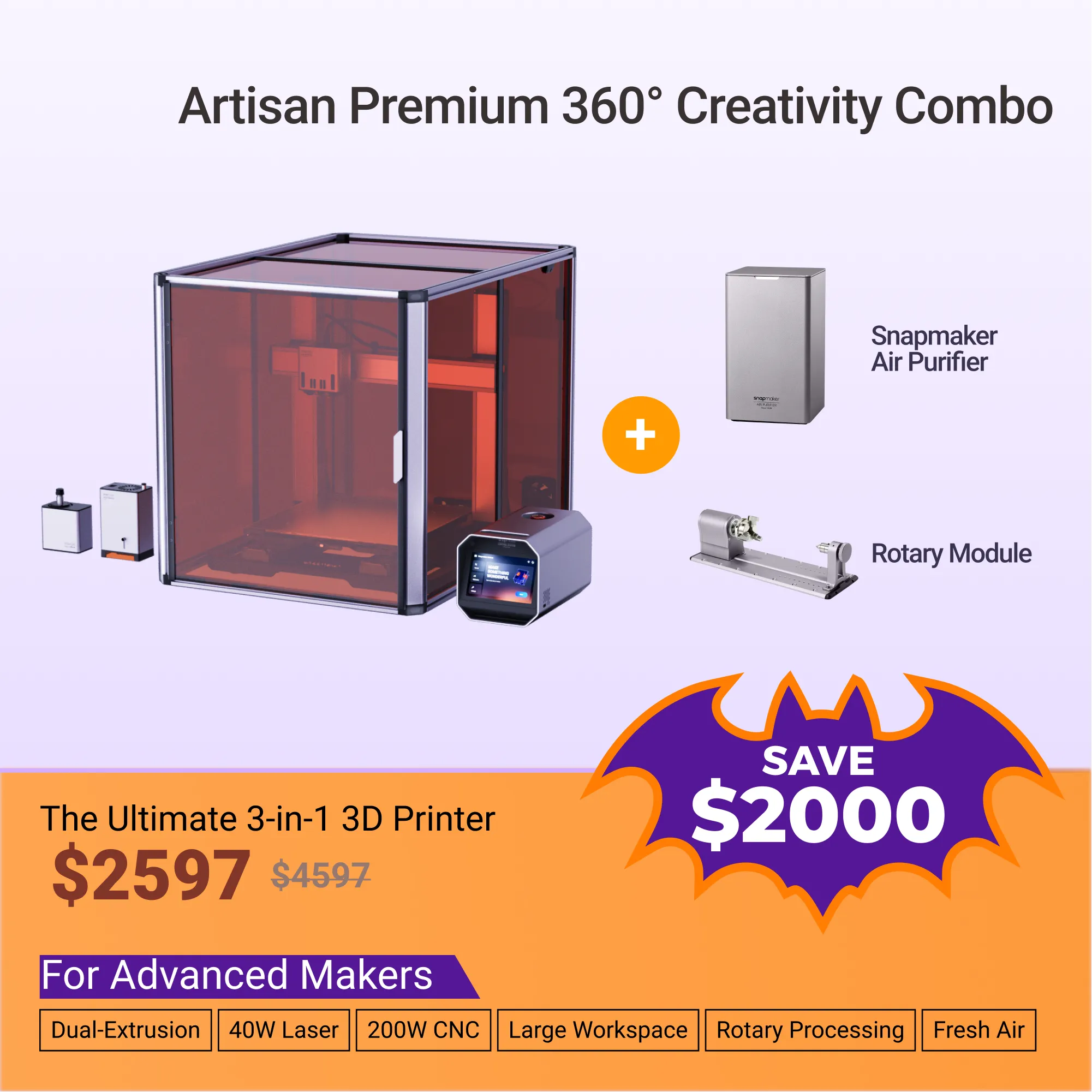 Snapmaker Artisan 3-in-1 3D Printer