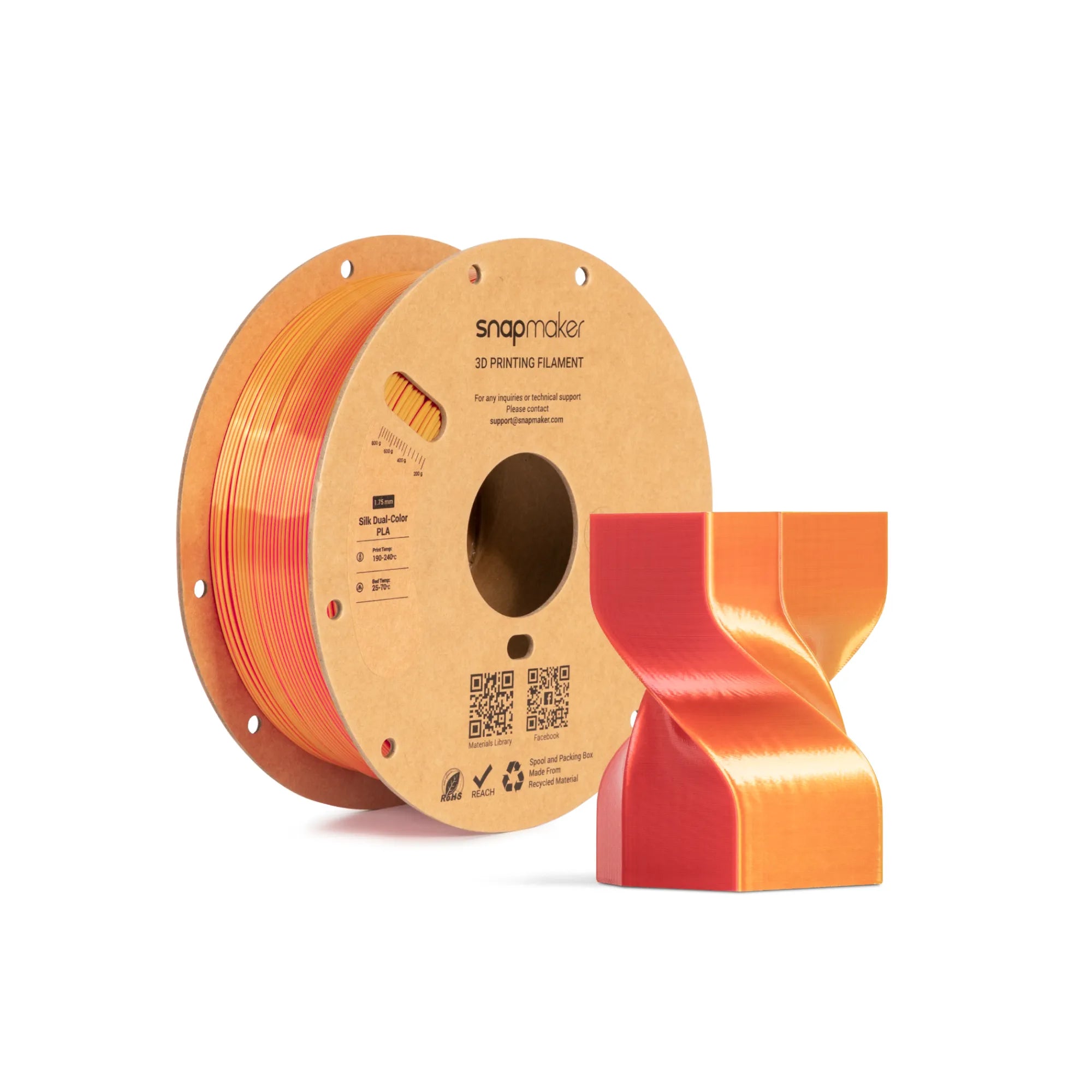 Silk Dual-Color PLA Filament (RFID) - 1kg