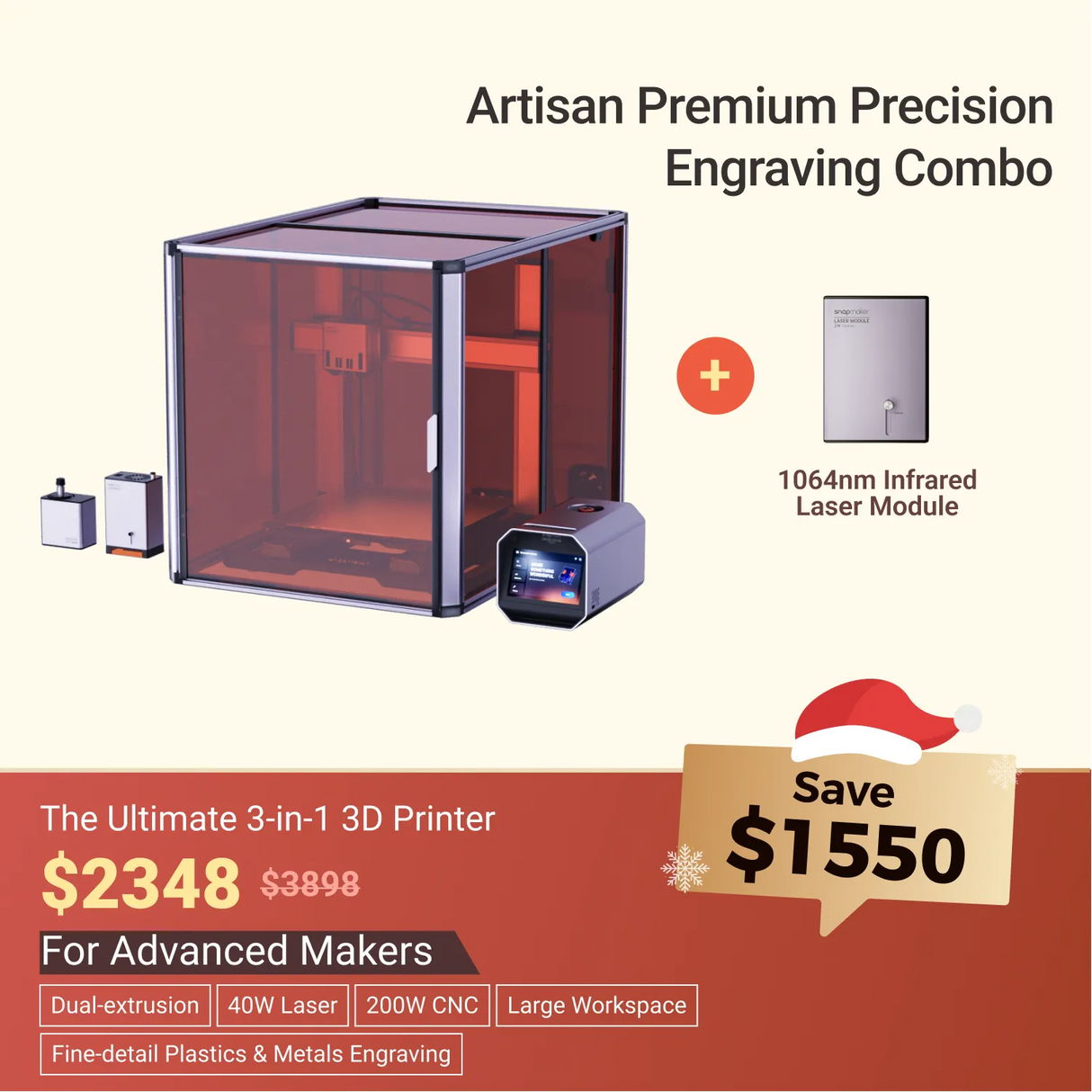 Snapmaker - Best 3D Printer, Laser Engraver, CNC Carver for Sale