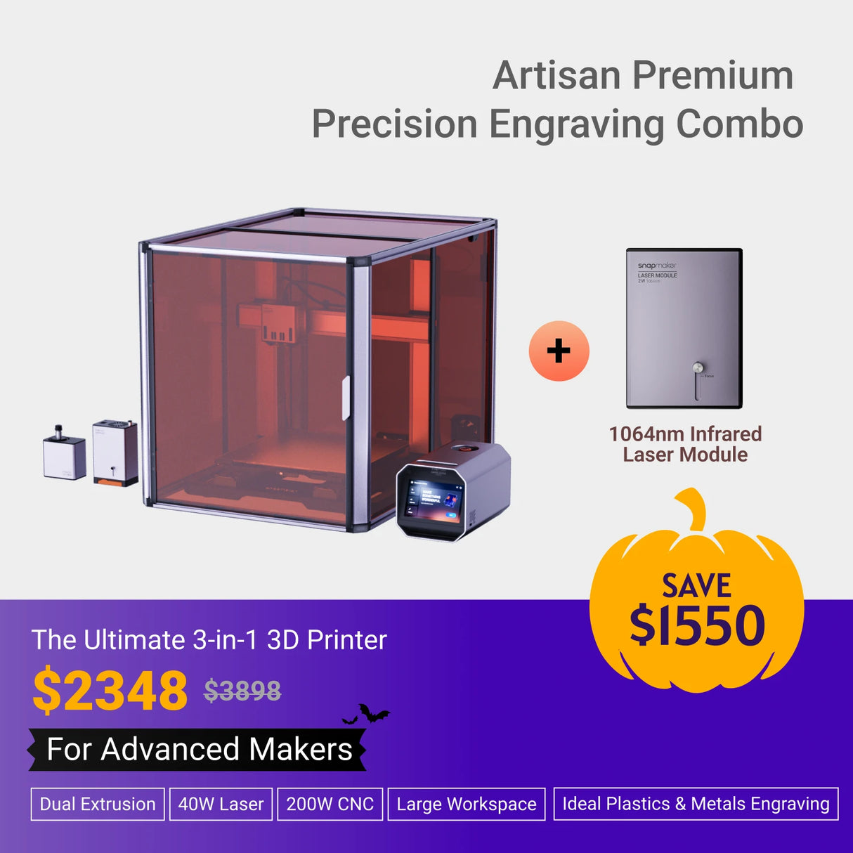 Snapmaker - Best 3D Printer, Laser Engraver, CNC Carver for Sale