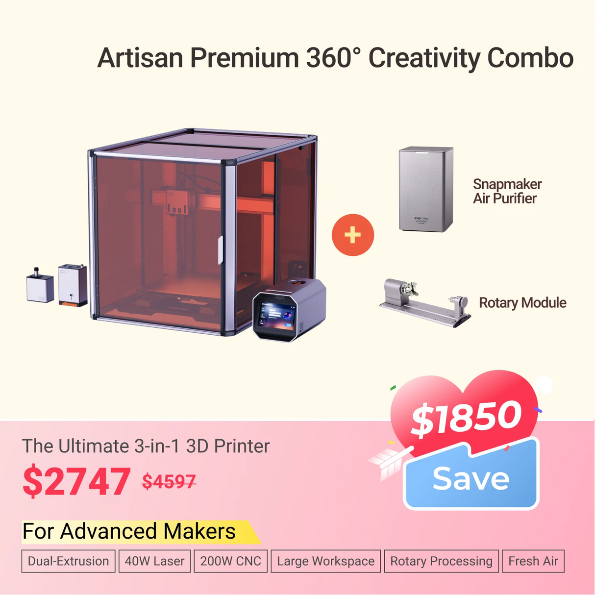 Snapmaker - Best 3D Printer, Laser Engraver, CNC Carver for Sale