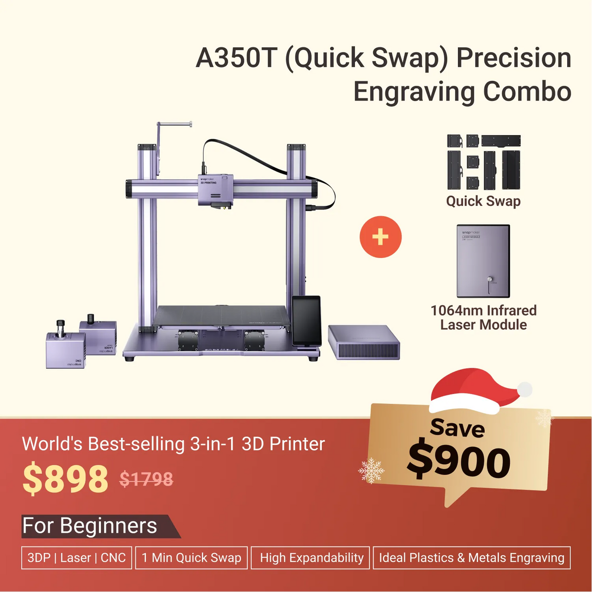 Snapmaker - Best 3D Printer, Laser Engraver, CNC Carver for Sale