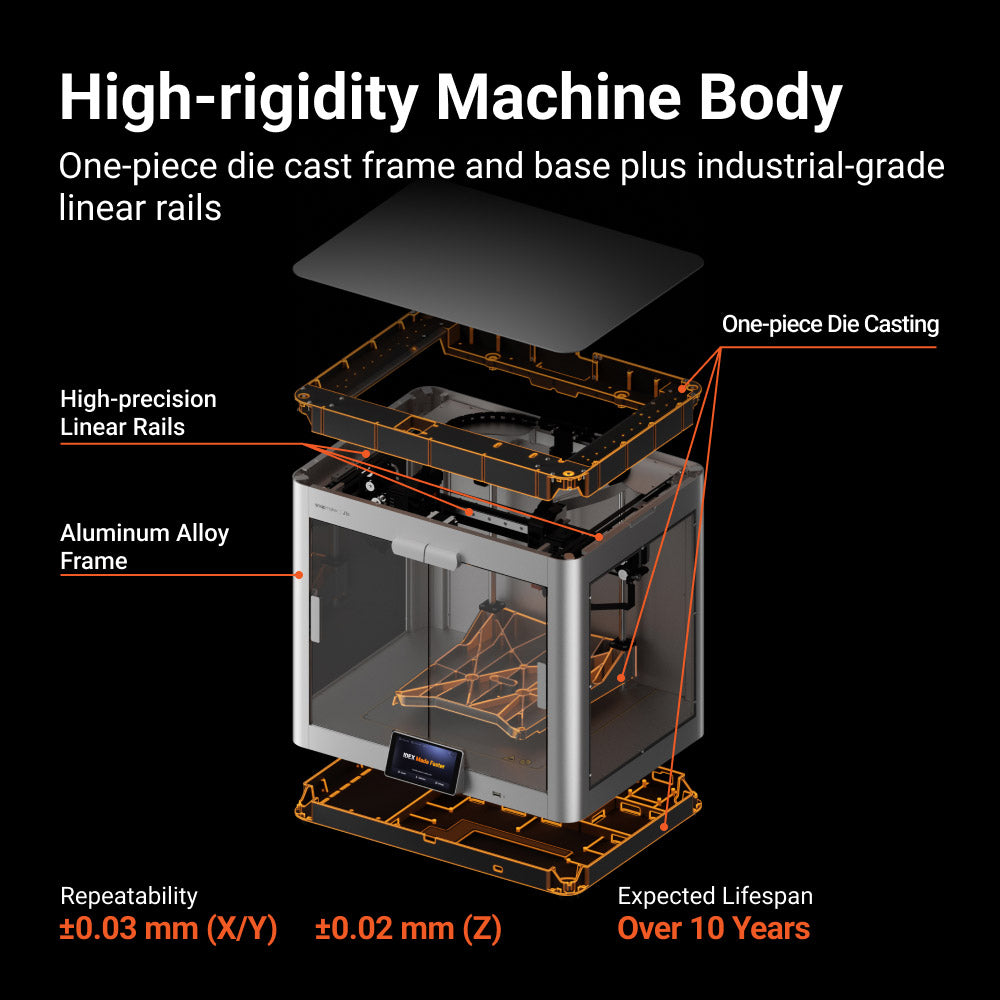 High-rigidity Snapmaker J1s best dual extruder 3D printer frame.