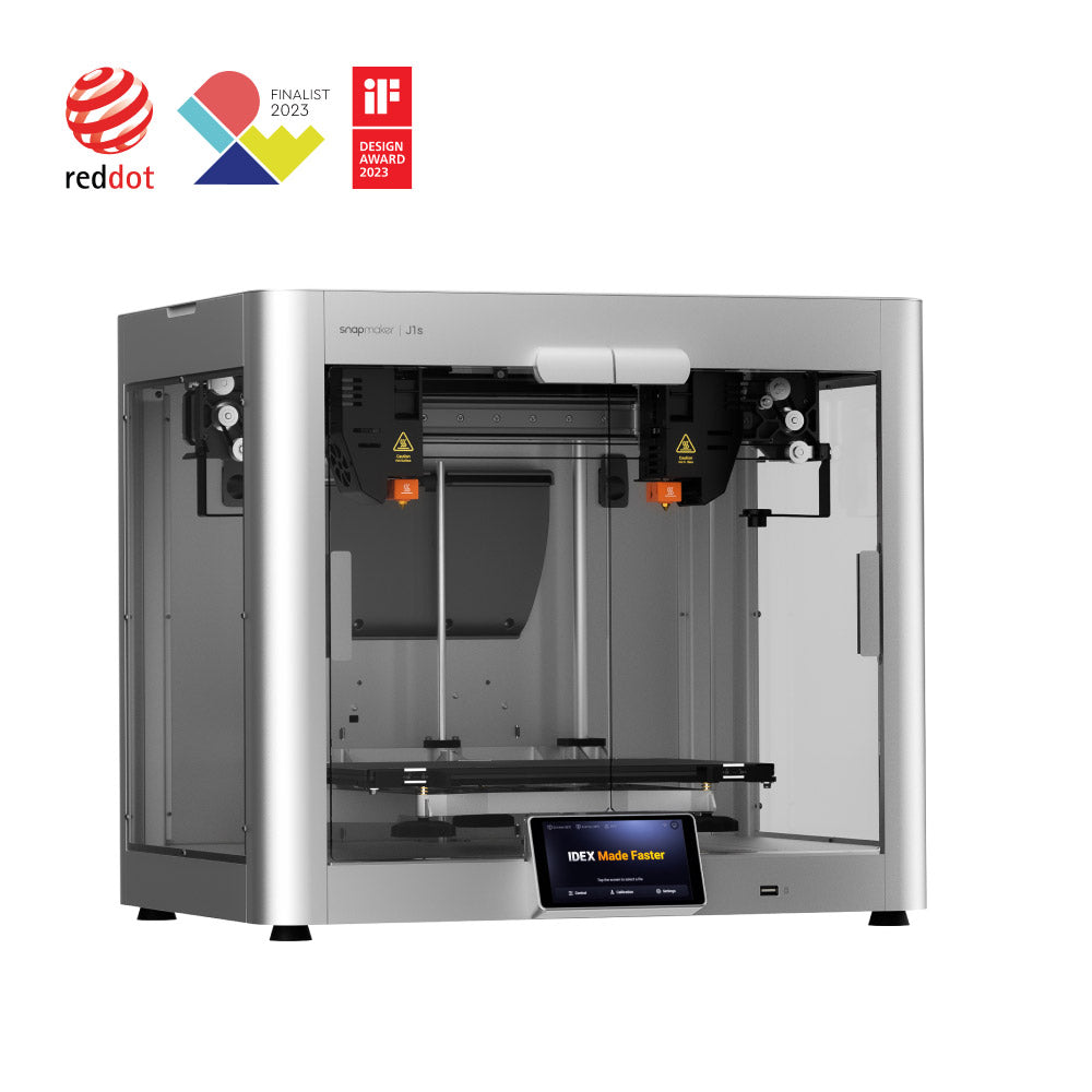 Award-winning Snapmaker J1s best dual extruder 3D printer, recognized for its superior design and fast printing capabilities.