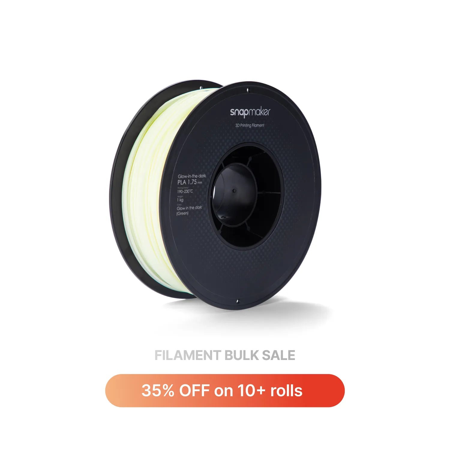 Glow-in-the-dark Green PLA Filament (1kg)