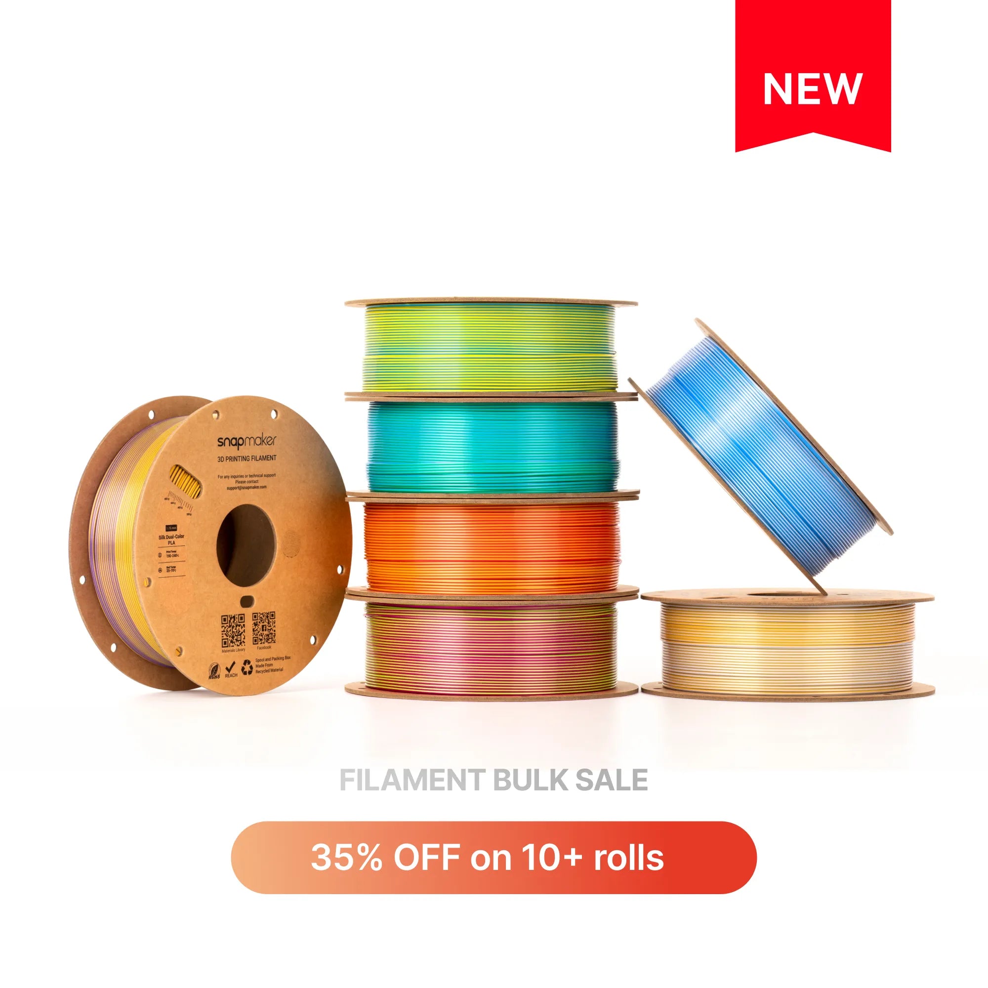 Silk Dual-Color PLA Filament (RFID) - 1kg