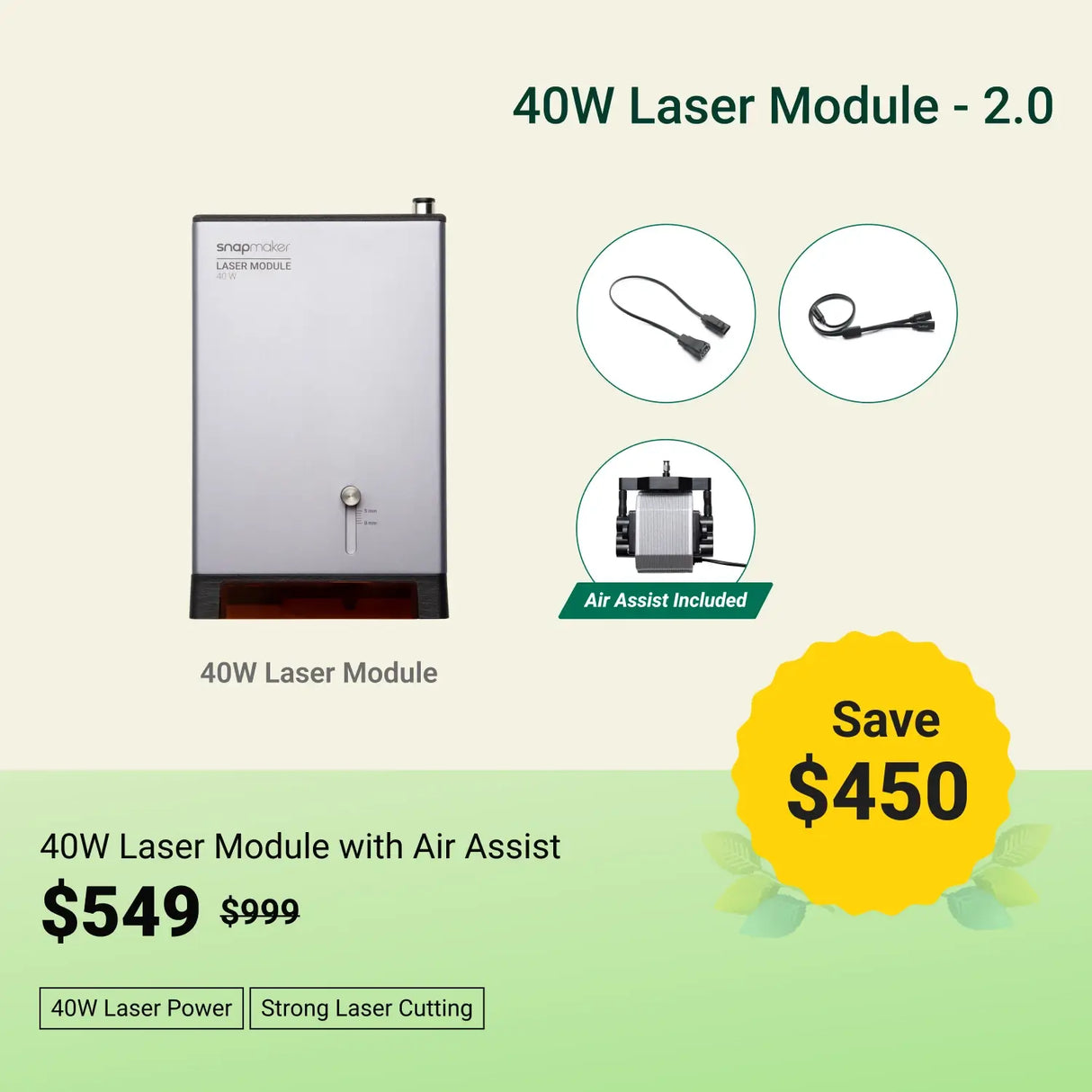 Snapmaker 20W & 40W Laser Module With Air Assist