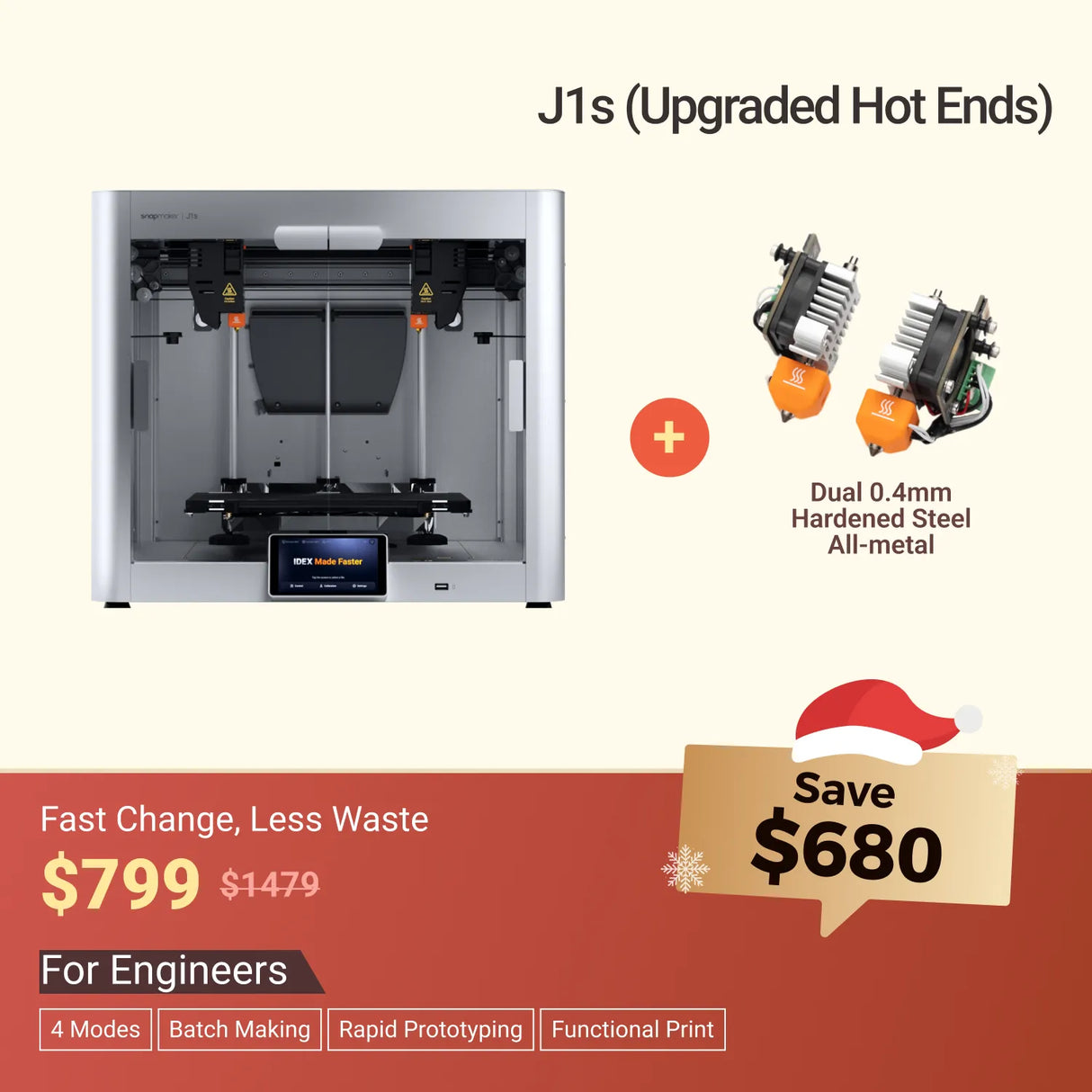 Snapmaker J1s High Speed IDEX 3D Printer - Snapmaker Global