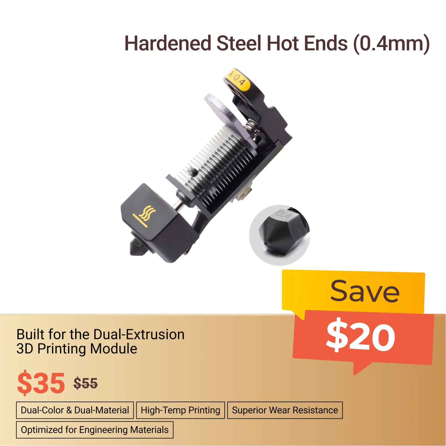 Hot End for Dual Extrusion Module