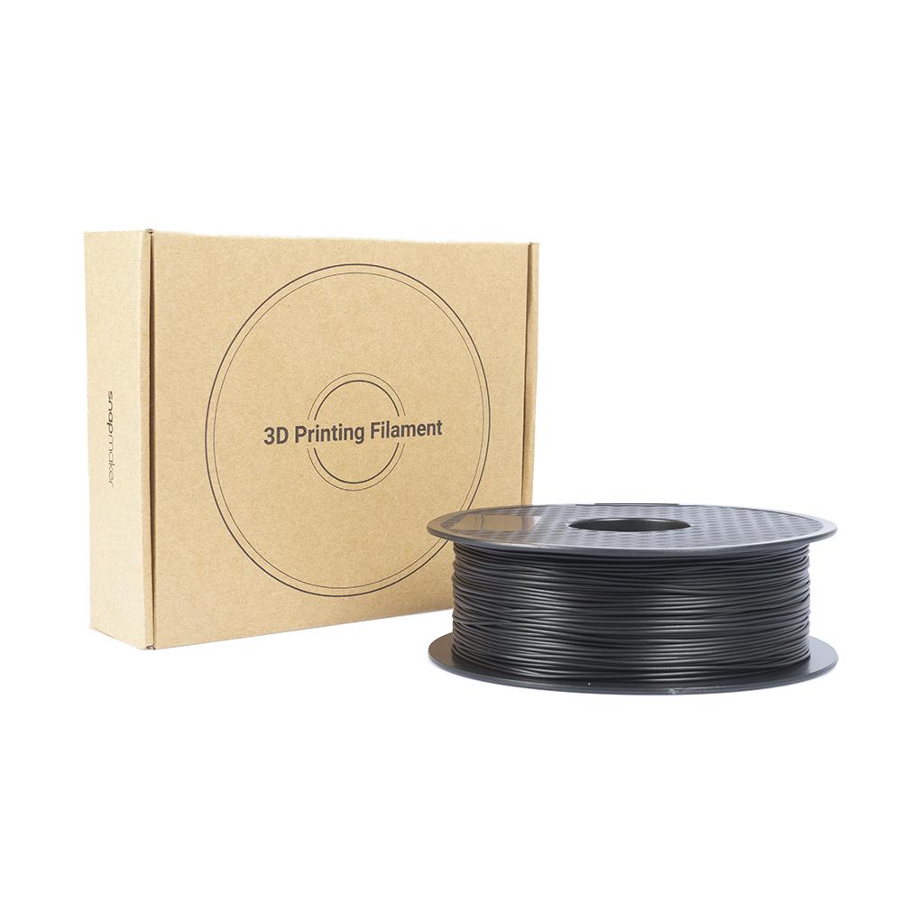 Snapmaker 1.75mm black PLA arrives in protective packaging for consistent 3D printing success.