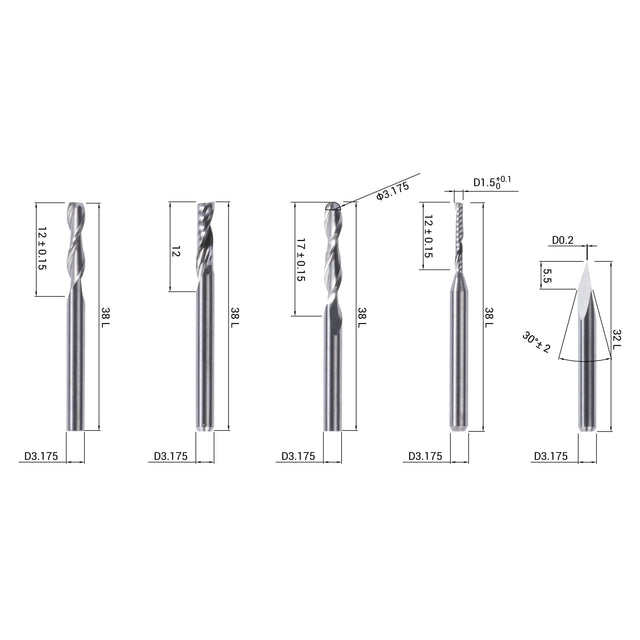 CNC Bits (5 Bits) - Snapmaker Global