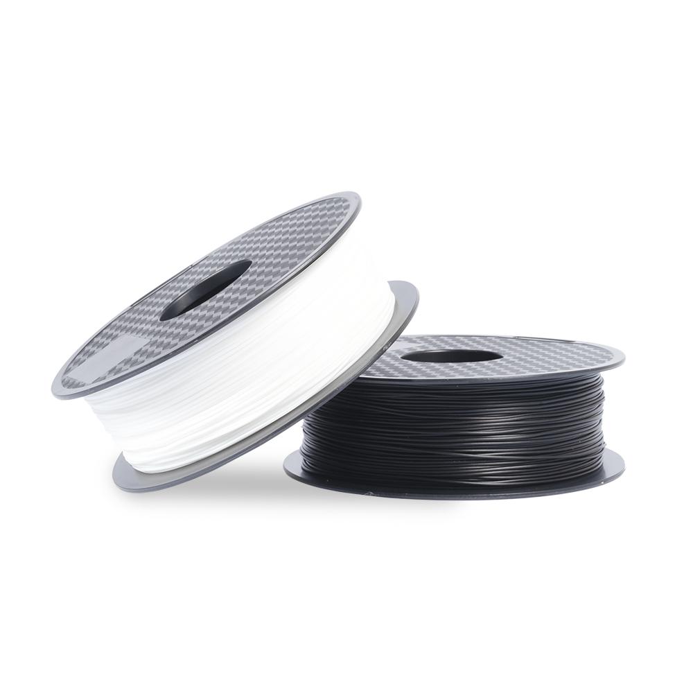 Snapmaker 1.75mm black and white PLA offer smooth printing with minimal warping.
